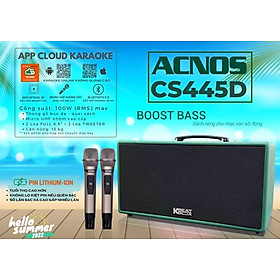 Mua DÀN ÂM THANH DI ĐỘNG ACNOS CS445D BLUETOOTH 5.0 CÔNG SUẤT  PMPO 450W KÈM 2 MICRO UHF VÕ NHÔM CAO CẤP -Hàng chính hãng(Màu ngẫu nhiên)
