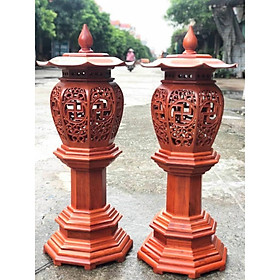 Mua Cặp đèn thờ gỗ hương (cao 78 x 34cm)
