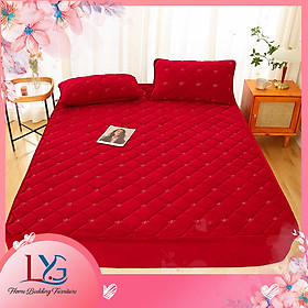 Thảm nỉ bọc đệm LYG thêu họa tiết siêu êm ái tặng kèm 2 vỏ gối cùng màu