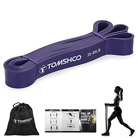 TOMSHOO 4pcs Pull Up Assist Bands Set Resistance Loop Bands Powerlifting Workout Exercise Stretch Bands with Carry Bag