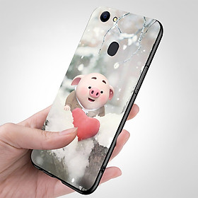 Ốp điện thoại dành cho máy Oppo F7 - Trái tim của lợn con MS FUNN0026