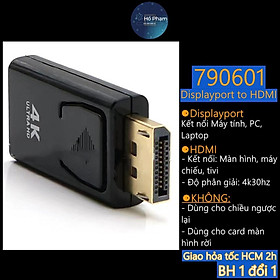 Mua Đầu chuyển tín hiệu Displayport ra HDMI cho laptop  máy tính hỗ trợ 4k 60hz/30hz  2k 144hz/60hz - Hồ Phạm