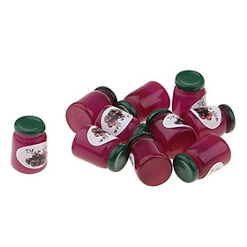 Miniature Plum Jam Bottles Toy For 1/12 Dolls House Dining Room 10 Pieces