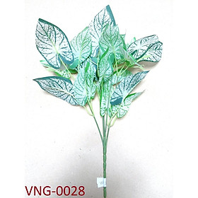 Cây giả trang trí - Cây môn trắng giả, cao 30cm, 5 nhánh lá - VNG-0028 (chưa bao gồm chậu)