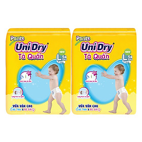 Combo 2 Tã Quần UniDry Gói Cực Đại L54 (54 Miếng)