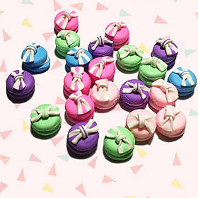 Bánh rán gắn nơ nhiều màu trang trí slime quà tặng trang trí