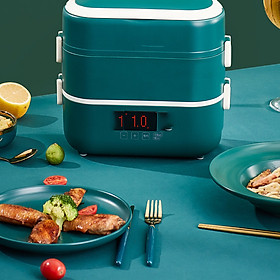 Mua Hộp cơm hâm nóng có HẸN GIỜ 2 tầng PESKOE - hộp đựng cơm 4 bát sứ an toàn sức khỏe