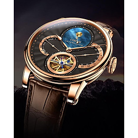 Đồng hồ nam chính hãng LOBINNI LB16015G-D2 hàng mới fullbox ,kính sapphire,chống xước,chống nước 50m,Bh 24 tháng,máy cơ (automatic),mặt đen dây da nâu xịn