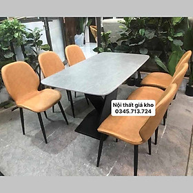 Mua Bộ bàn ăn mặt đá phiến chân chéo chữ X kèm ghế Nordic