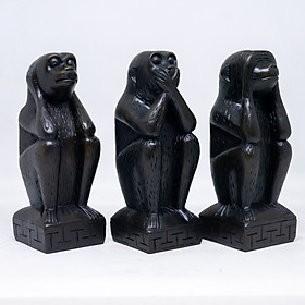 Mua Tượng bộ ba khỉ Tam Không bằng đá cao 13.5cm