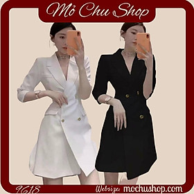ĐẦM SOMI CỔ VEST CỘT EO 73667375 [MỎ CHU SHOP