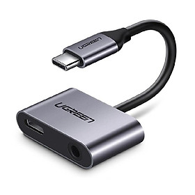 Mua Ugreen UG50596CM193TK 10CM màu Xám Bộ chuyển đổi TYPE C sang 3.5mm hỗ trợ cổng nguồn TYPE C - HÀNG CHÍNH HÃNG