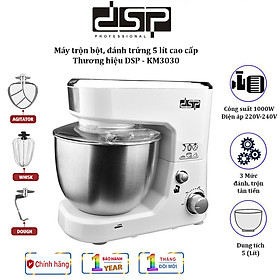 Máy trộn bột, đánh trứng cao cấp nhãn hiệu DSP KM3030 dung tích chứa 5 lít, công suất 1000W - Hàng Nhập Khẩu