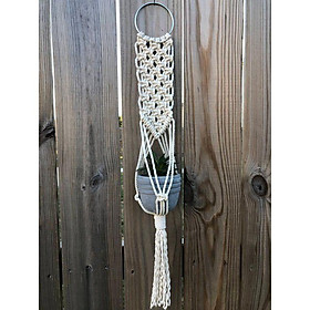 Dây tết macrame treo tường trang trí chậu cây cảnh