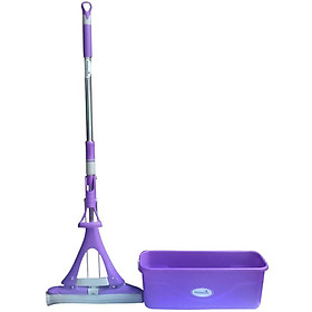 Combo Cây Lau Đầu Mút 38cm Hommeasy HO-14 + Xô đựng nước lau nhà 45 cm