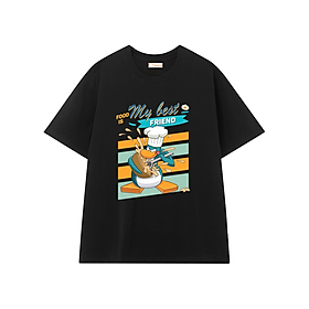 Áo T-Shirt TEEHAY họa tiết chú vịt Food is my best friend thun thay lỡ Form rộng Unisex