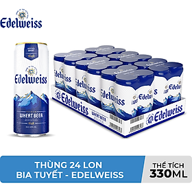 Thùng 24 lon Bia Tuyết - Edelweiss 330ml/lon