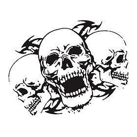 Skull Head Car Stickers Vinyl Decal Graphic for Trucks Boats Yachts Black