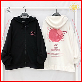 Áo khoác chống nắng mon pink plante form dưới 70kg, Áo Hoodie Unisex - Áo Khoác Nỉ Nam Nữ MOON 2 Màu Cực Hot, Áo Khoác nỉ Nam Nữ Áo Hoodie Có Dây Kéo - Unisex Khoác Chống Nắng Cute. Áo Khoác Hoodie Nam Nữ Có Dây Kéo