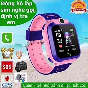 Đồng hồ thông minh định vị trẻ em Q12 cảm ứng chống nước nghe gọi 2 chiều bản Tiếng Việt