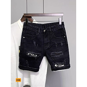 Quần Short Jean Nam co dãn kiểu dáng trẻ trung đơn giản thêu họa tiết Thương Hiệu Chandi, quần sọt mẫu hot nhất MS228