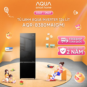 Mua Freeship toàn quốc - Tủ lạnh ngăn đông dưới Aqua Inverter 324 lít AQR-B380MA(GM) - Bảo hành 2 năm - Hàng chính hãng