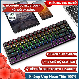 Bàn Phím Cơ Xsmart | Top bán chạy Lazada Shopee Sendo Tiki 44 Bàn Phím Cơ Bluetooth Không Dây Có Đèn LED Nhiều Chế Độ XSmart X650 GTR PRO Pin Sạc Kết Nối Điện Thoại Máy Tính Laptop PC - Hàng Chính Hãng