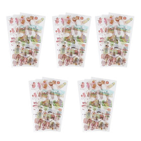 5 Sheet Paper Sticker Self Adhesive Label For Wedding Gifts, Handmade, Cupcake