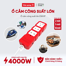 Mua Ổ Cắm Công Suất Lớn Điện Quang ĐQ ESKHP 3RW 2m ( 3 Lỗ  Màu Đỏ Trắng  Dây 2m)