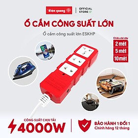 Ổ Cắm Công Suất Lớn Điện Quang ĐQ ESKHP 3RW 2m ( 3 Lỗ, Màu Đỏ Trắng, Dây 2m)