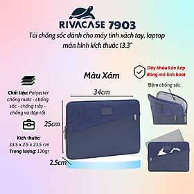 Túi Chống Sốc Rivacase 7903 dành cho Laptop 13.3 Inch - Bảo Hành 24 Tháng - Hàng Chính Hãng
