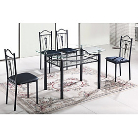 Bộ bàn ghế ăn mặt kính Juno Sofa thiết kế hiện đại