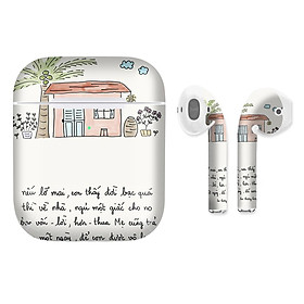 Mua Miếng dán skin chống bẩn cho tai nghe AirPods in hình về nhà đi - atk403 (bản không dây 1 và 2)