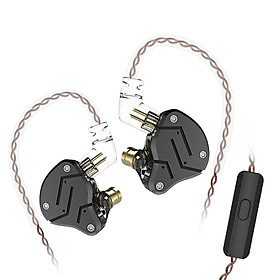 Tai nghe KZ ZSN có dây 3,5 mm trong tai w / Micrô HiFi bằng kim loại 10mm 1DD + 1BA 