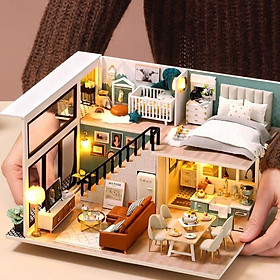 Mô hình nhà DIY Doll House Comfortable Life Kèm Mica Chống bụi