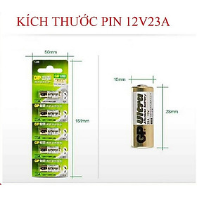 Vỉ 5 viên pin 12V 23A 27A hãng GP pin điều khiển cửa cuốn, Remote