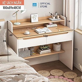 Bàn Học Tập Nhỏ Xinh Cho Bé, Học Sinh Màu Trắng Phối Vân Gỗ Sồi Thương Hiệu SIB Decor BLV75