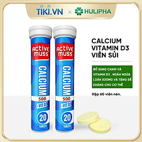 Viên sủi Bổ Sung Canxi và Vitamin D3 nâng cao sức đề kháng, chắc khỏe xương CALCIUM 500 + VIT.D3 - Tuýp 20 viên