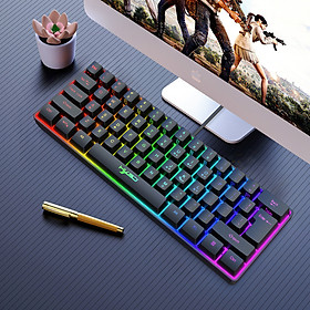 Mua Bàn Phím gaming mini Led RGB V700 black giả cơ nhỏ gọn - hàng nhập khẩu