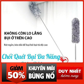 Mua Cây chổi lông quét lau bụi mạng nhện trần nhà đa năng cán dài inox rút gọn gập được 90 độ thông minh