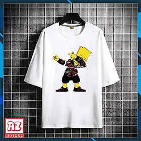 Áo thun in hình Simpson dab tay lửng  - Cotton Thái Form Rộng F2216