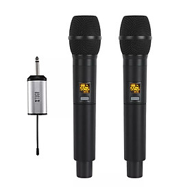 Xtuga UW-01 25 Kênh UHF Mic-rô Không Dây Kép Micrô Bằng Nhựa Với Mini Bộ Thu Di Động 1/4 Đầu Ra, Cho Nhà Thờ/Bài Giảng/Home/Cuộc Họp Kinh Doanh