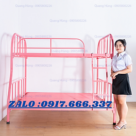 Mua GIƯỜNG NGỦ SẮT 2 TẦNG ÓNG TRÒN DÀNH CHO BÉ MÀU HỒNG