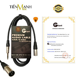 Mua Dây Cáp Loa Kiểm Âm Giant XLR Canon Đực Sang 6ly Balanced Stereo TRS GC24 Ggiant 1/4 in to XLR3M Giắc Rắc Studio Monitor Cable Hàng Chính Hãng - Kèm Móng Gẩy DreamMaker