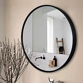 Gương tròn treo tường khung nhôm mạ đen GTT01 - Đường kính 500mm