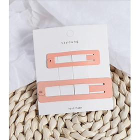 Sét 2 kẹp tóc chữ nhật xuất khẩu Song An Eco KAH100