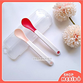 Mua Set 2 Thìa Ăn Dặm Báo Nóng Cho Bé Baby Panda Kèm Hộp Shop Mẹ Bí Đỏ