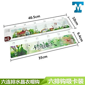 PVN24681 Thanh Treo Đồ Dán Tường 6 Móc Liền Mạch 3D T2