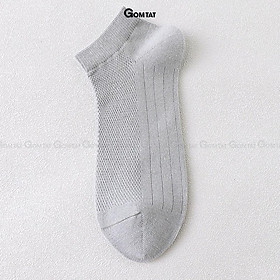 Tất nam cổ ngắn cao cấp có mặt lưới thoáng khí, vớ nam cổ thấp chất liệu cotton mềm mại - NGANTRONLUOI-FIVE-2002-1DOI - Xám Nhạt