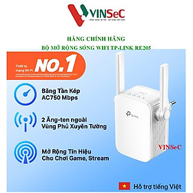 Mua Bộ Mở Rộng Sóng Wifi TP-Link RE205 Băng Tần Kép AC750 - Hàng Chính Hãng